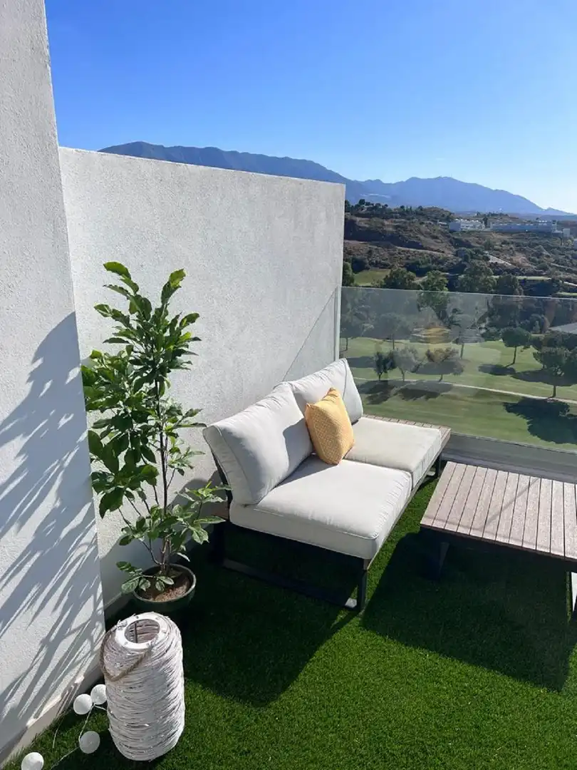 Terrasse von Wohnungen zum Verkauf in Mijas mit Klimaanlage, Terrasse und Schwimmbad