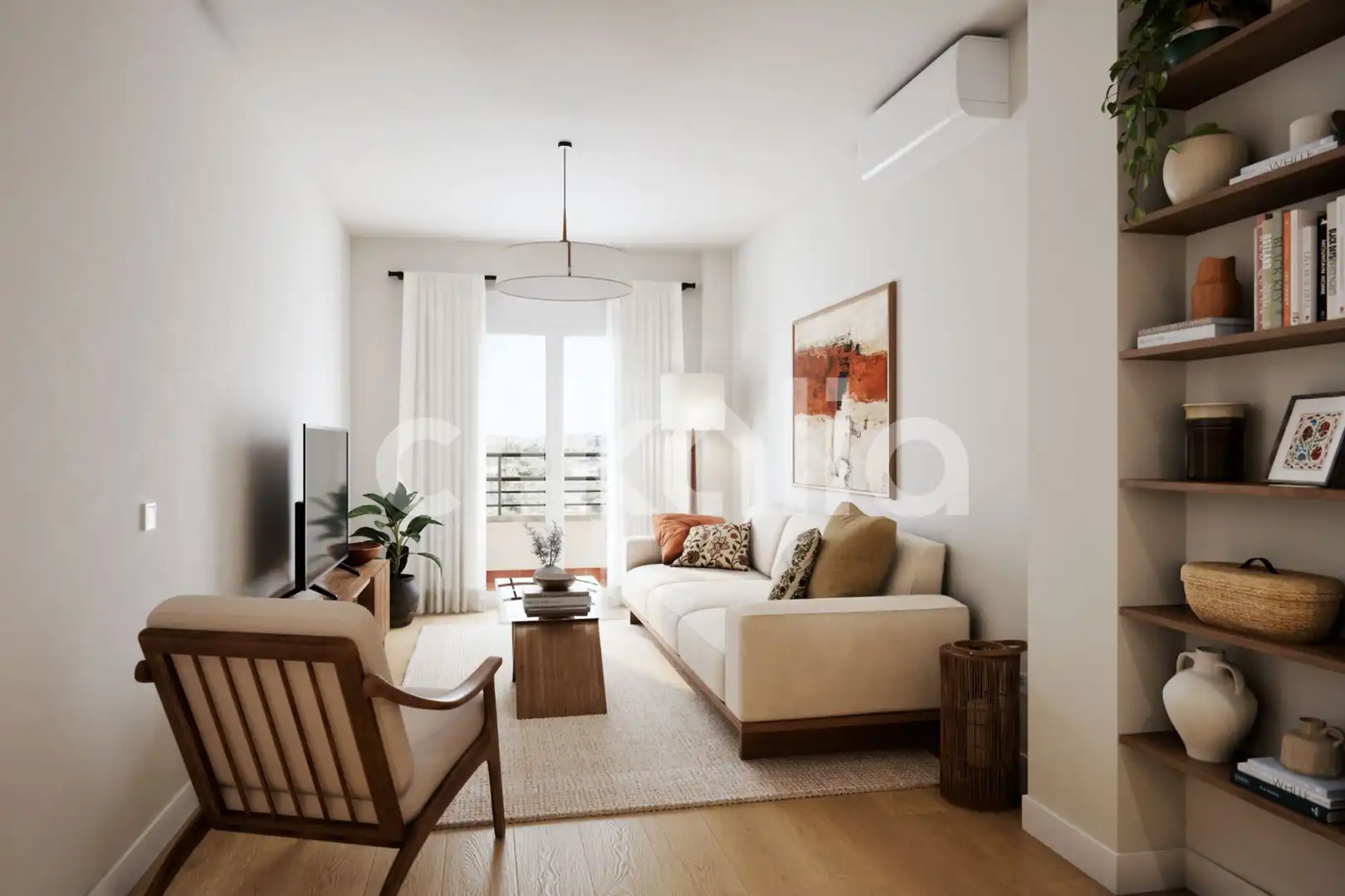 Living room of Flat for sale in Sevilla  with Air Conditioner, Terrace and Balcony