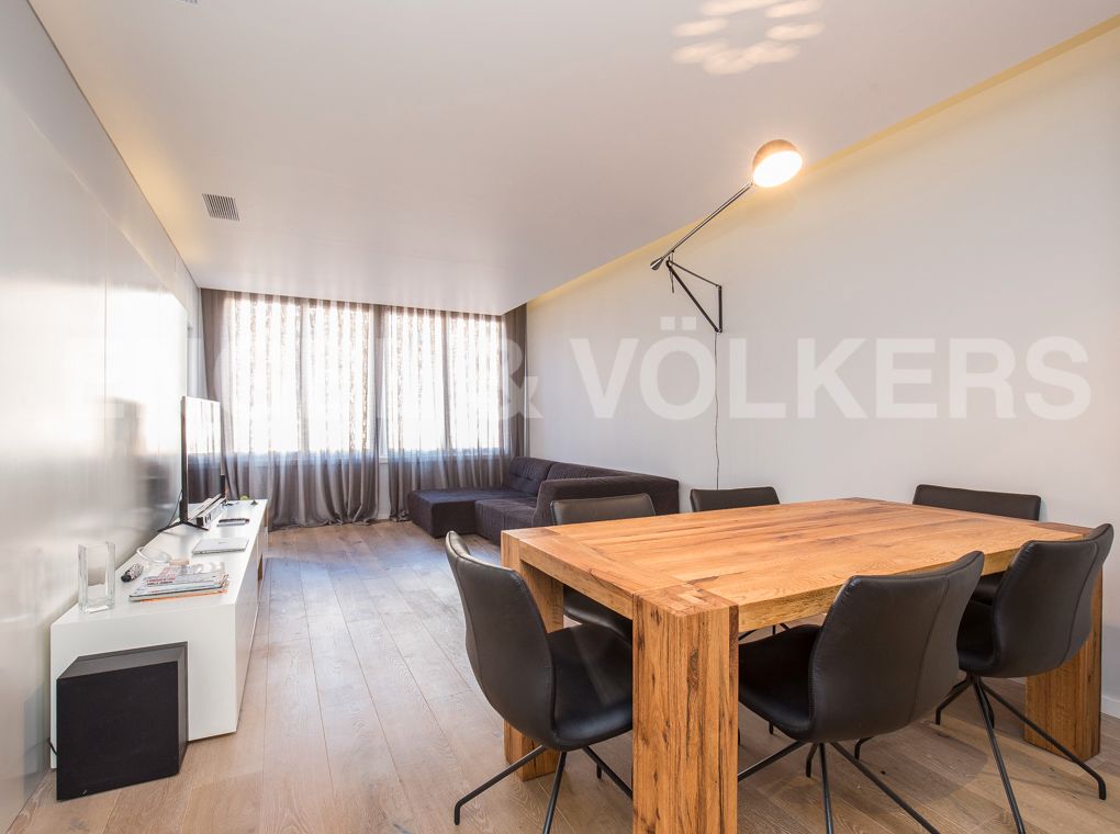 Sala d'estar de Apartament en venda en  Barcelona Capital amb Aire condicionat, Calefacció i Parquet
