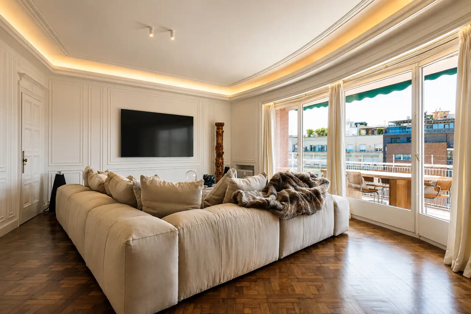 Sala de estar de Piso de alquiler en Barcelona con Aire acondicionado, Calefacción y Terraza