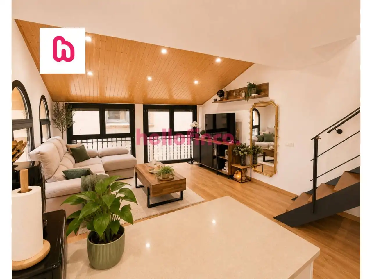 Sala de estar de Piso en venta en Berga con Calefacción, Parquet y Amueblado