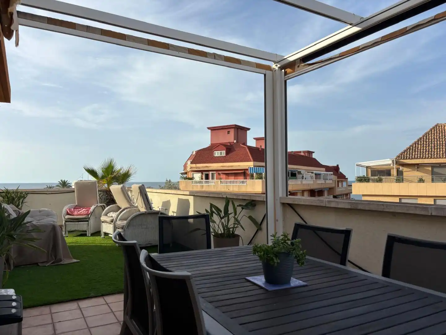 Terrasse von Wohnung zur Miete in Dénia mit Klimaanlage, Terrasse und Schwimmbad