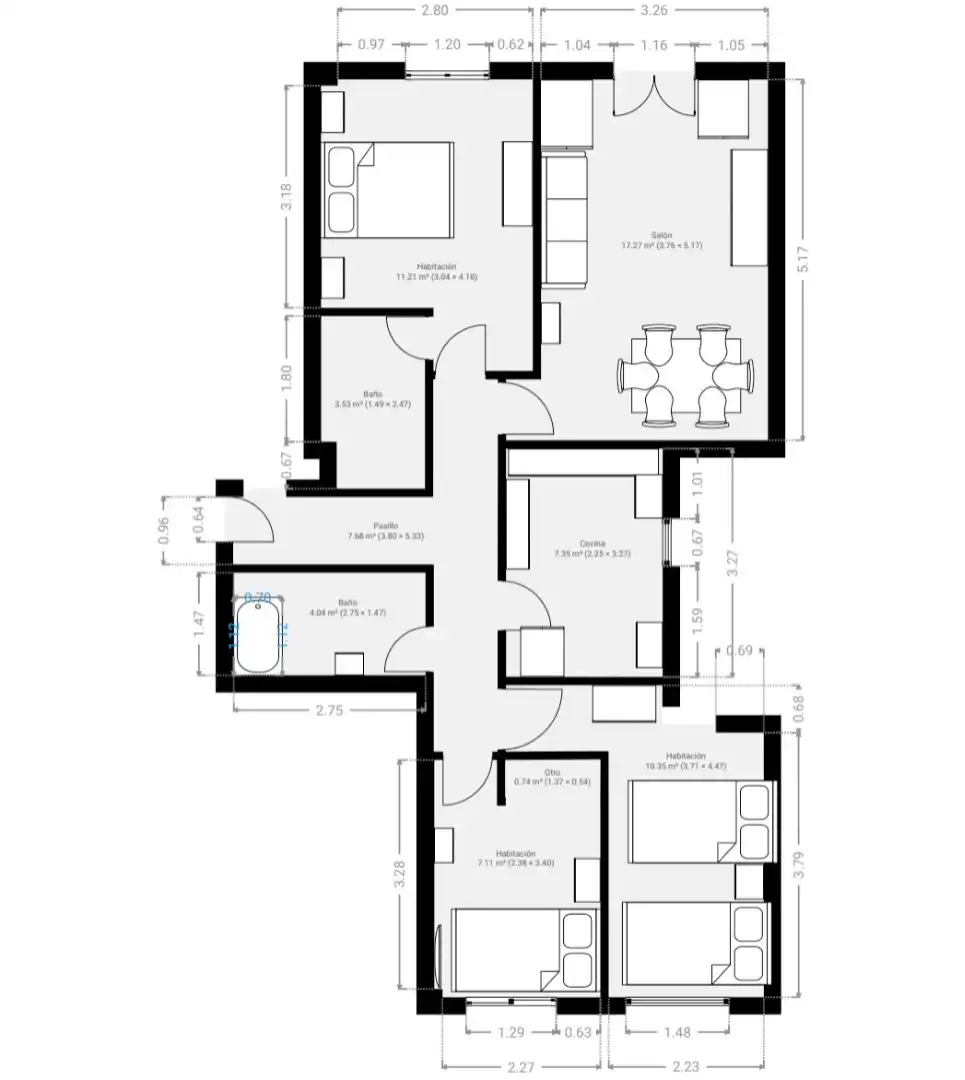 Wohnung zum Verkauf in Salamanca mit Klimaanlage, Heizung und Möbliert