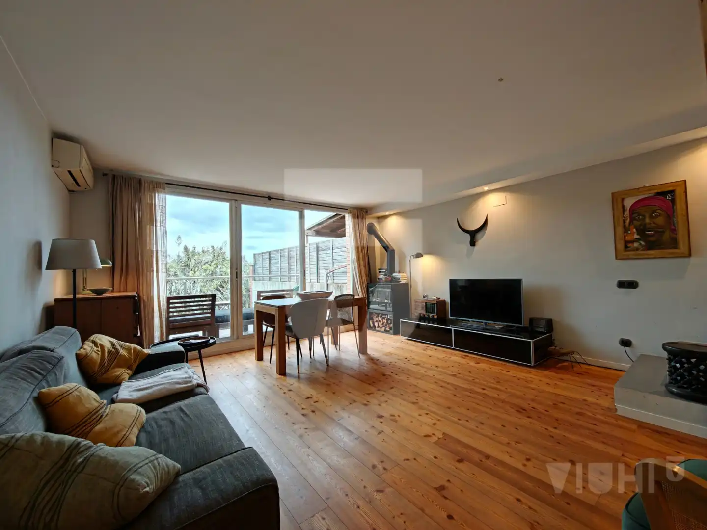 Sala de estar de Casa adosada en venta en Tiana con Aire acondicionado, Jardín privado y Parquet