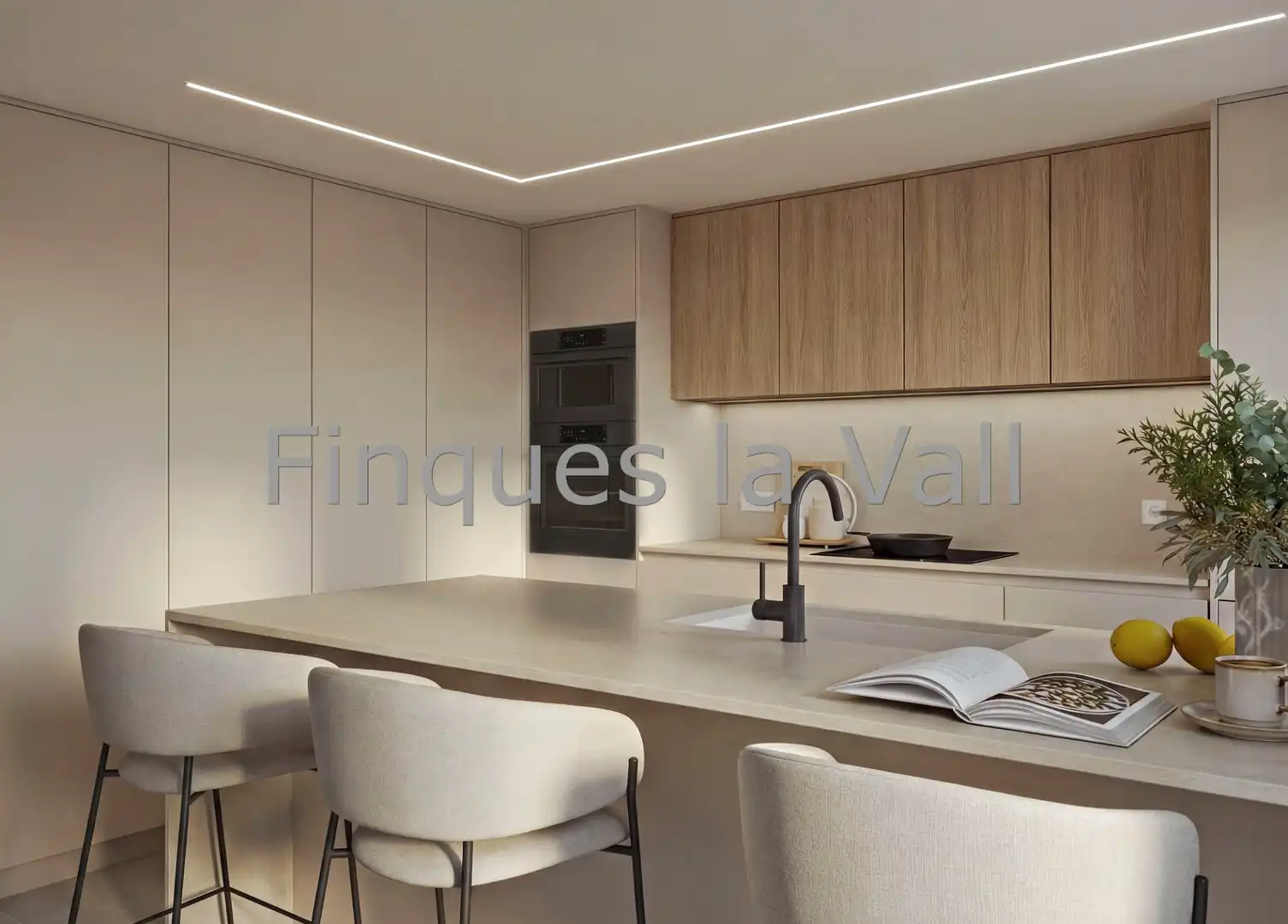 Küche von Einfamilien-Reihenhaus zum Verkauf in Roda de Ter mit Privatgarten, Terrasse und Balkon