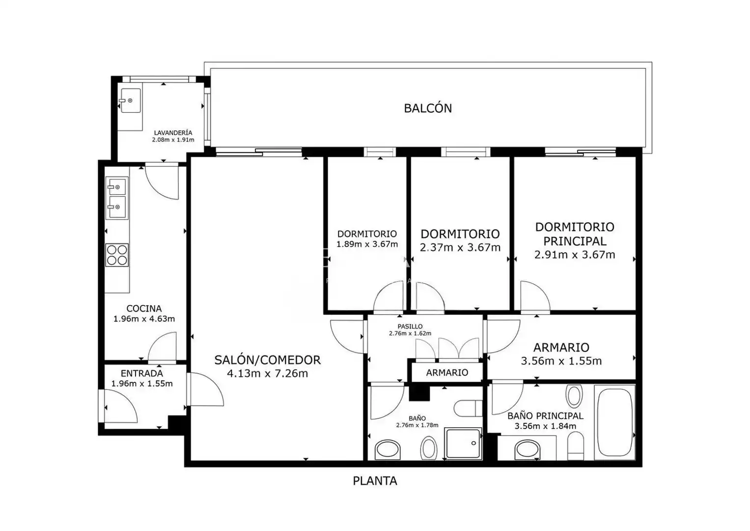 Wohnung zum Verkauf in Badalona mit Klimaanlage, Heizung und Terrasse