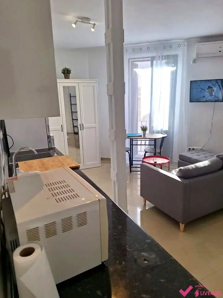 Dormitori de Estudi de lloguer en Sevilla amb Aire condicionat i Moblat