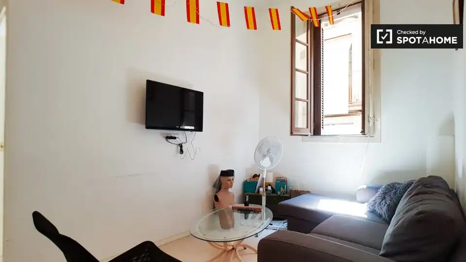Sala d'estar de Pis de lloguer en Barcelona amb Aire condicionat, Calefacció i Moblat