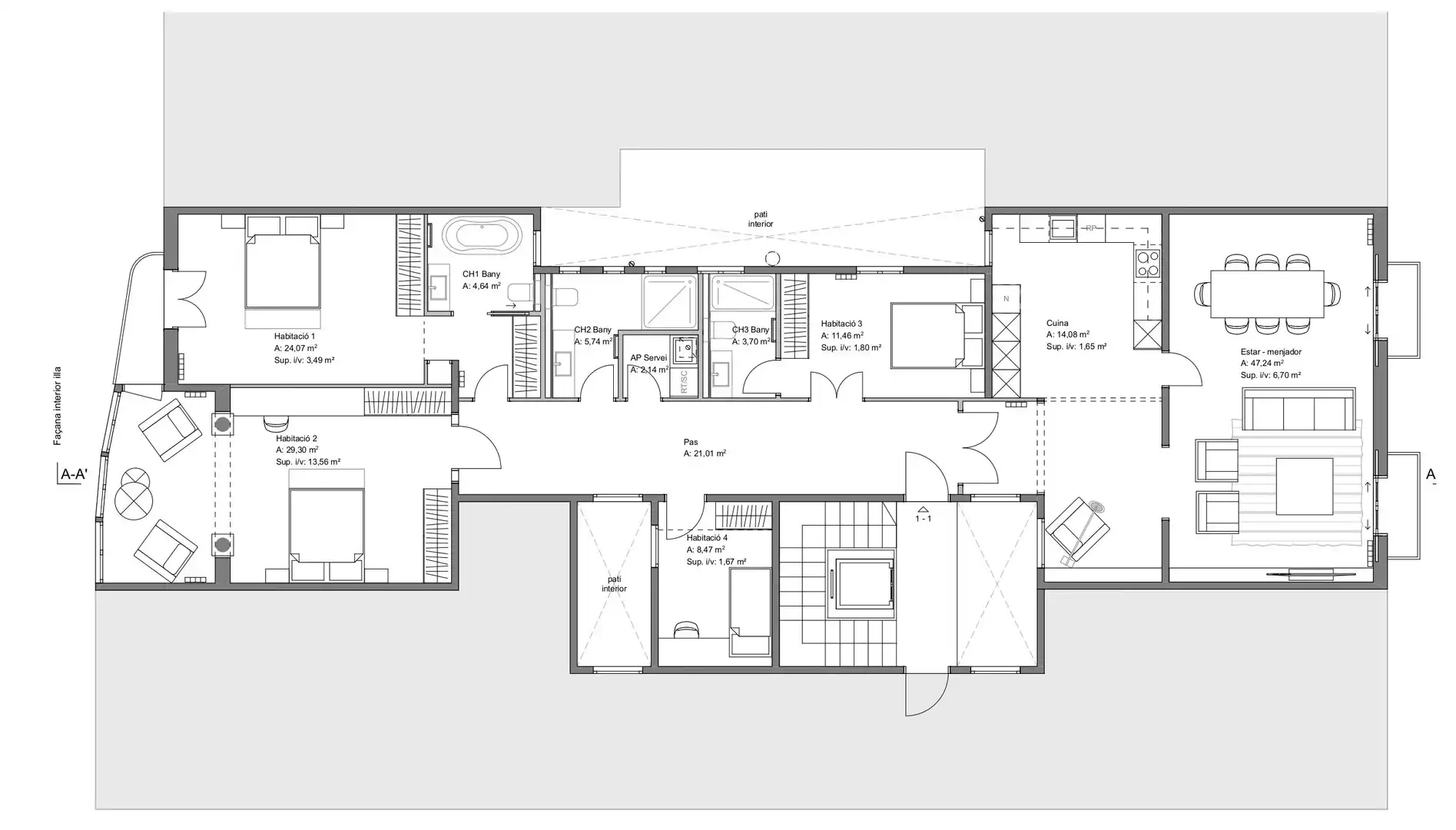 Wohnung mit Terrasse zum Verkauf in Casp, imagen 58