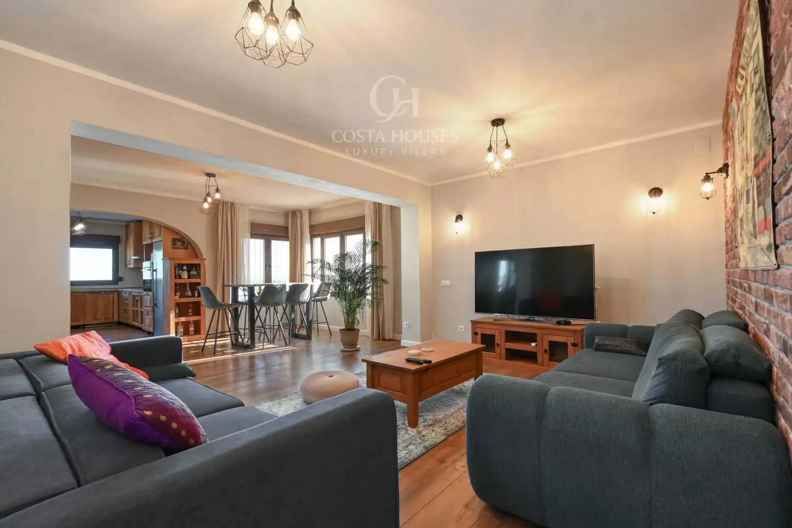 Living room of Houses for sale in Jávea / Xàbia  with Air Conditioner, Private garden and Parquet flooring