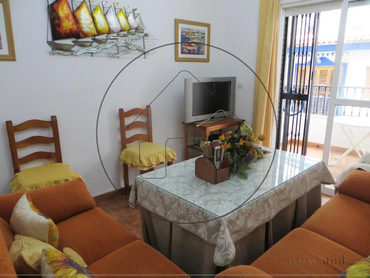 Sala de estar de Piso en venta en Punta Umbría con Aire acondicionado, Terraza y Amueblado
