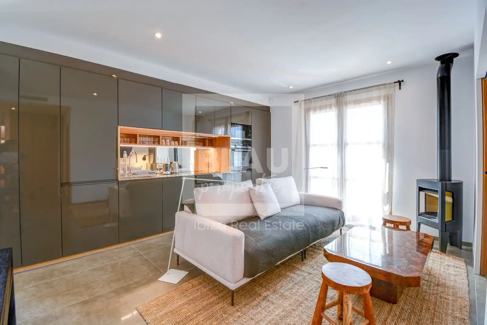 Living room of Flat for rent in Sant Joan de Labritja  with Air Conditioner, Private garden and Furnished