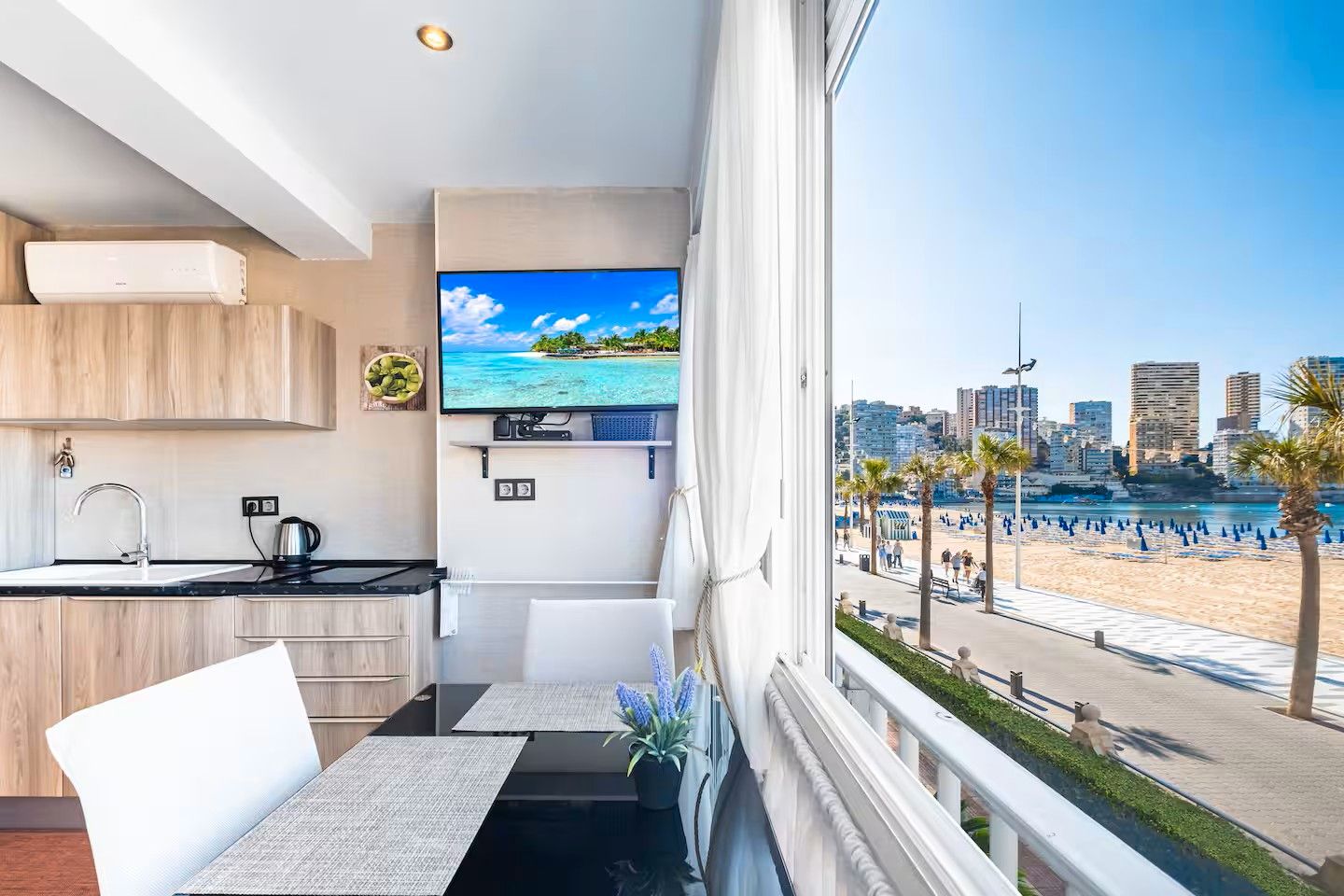 Balcony of Flat to rent in Benidorm  with Air Conditioner, Furnished and TV