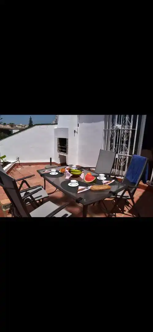 Terrace of Flat for rent in Nerja  with Air Conditioner, Private garden and Swimming Pool