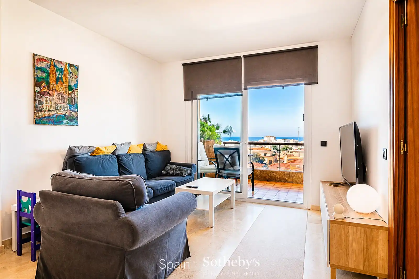 Sala d'estar de Àtic en venda en Sitges amb Aire condicionat, Calefacció i Terrassa