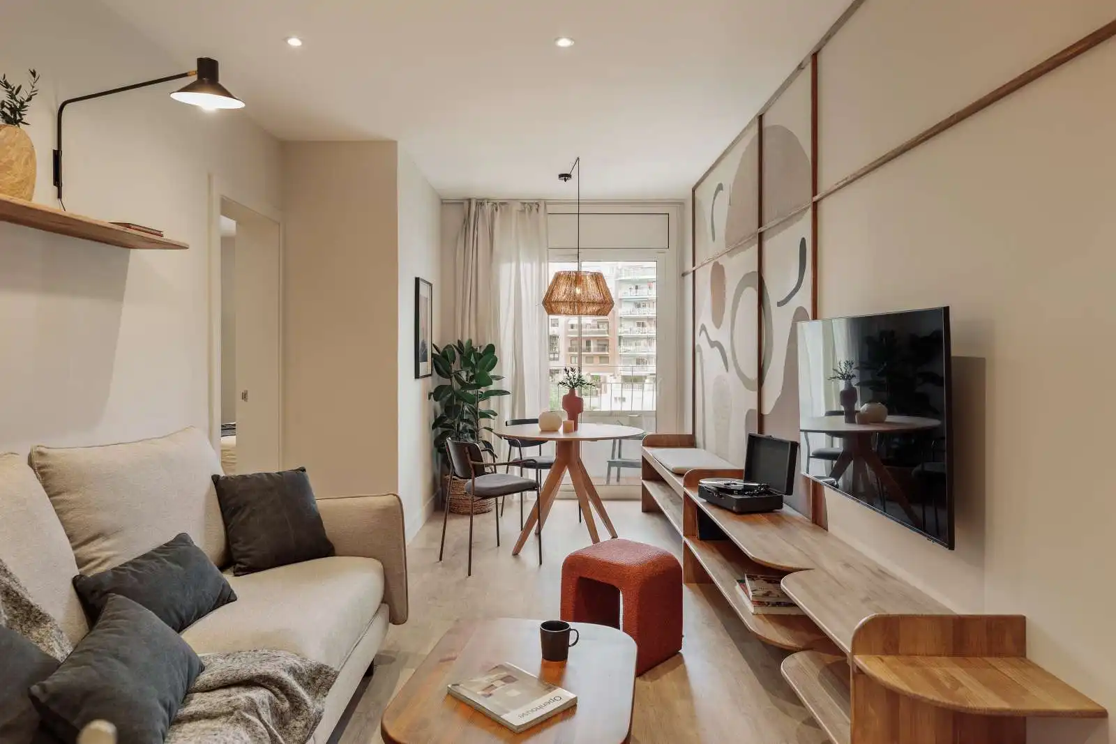 Living room of Apartments for share in Barcelona  with Air Conditioner, Terrace and Furnished