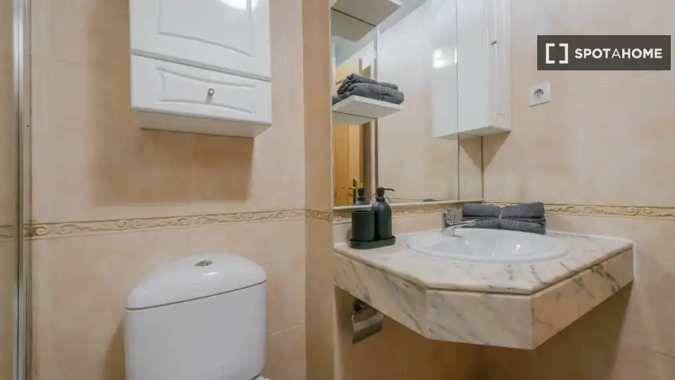 Baño de Piso para compartir en Madrid con Aire acondicionado, Calefacción y Amueblado
