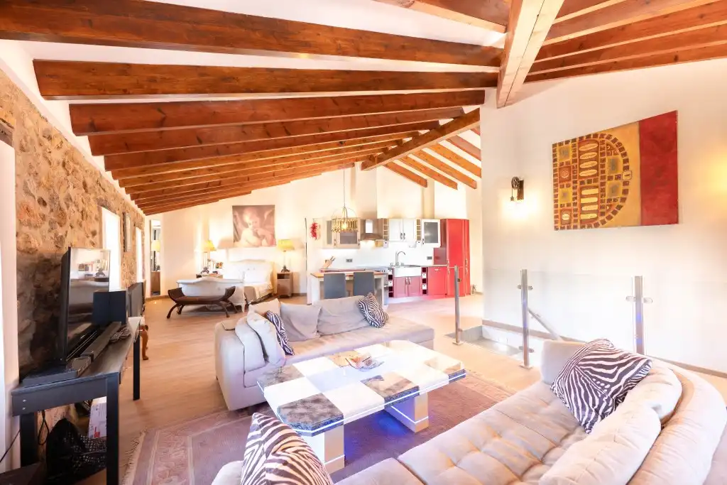 Living room of Country homes for sale in Calvià  with Air Conditioner, Heating and Terrace