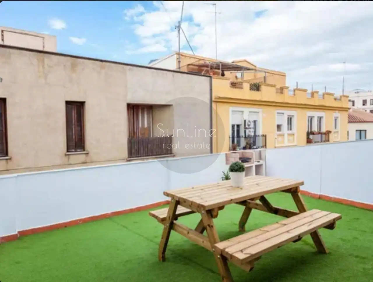 Terraza de Dúplex de alquiler en Valencia con Aire acondicionado, Terraza y Amueblado