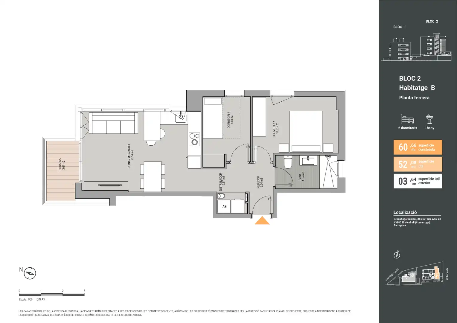 Neubau-Wohnung mit Terrasse zum Verkauf in Carrer Santiago Rusiñol 38, imagen 9