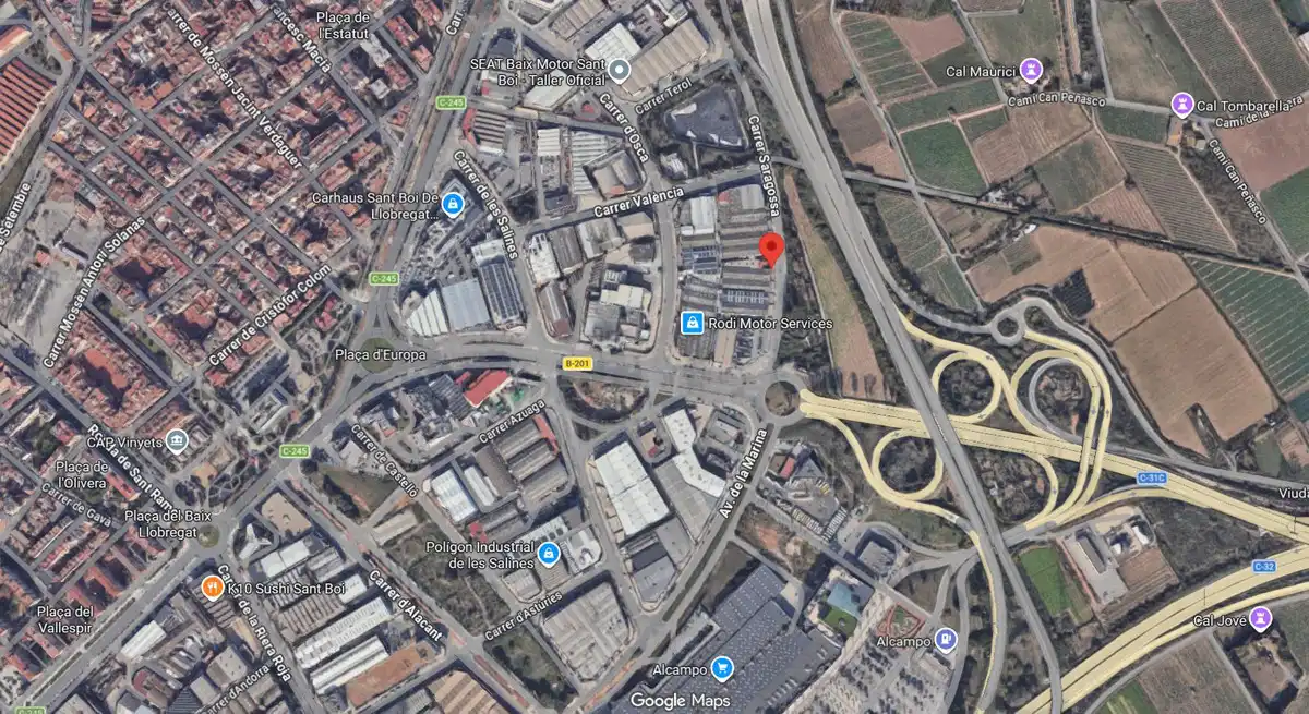Vista exterior de Nau industrial de lloguer en Sant Boi de Llobregat