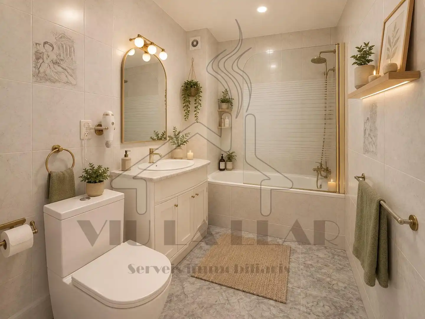 Badezimmer von Wohnung zum Verkauf in Mataró mit Klimaanlage und Heizung