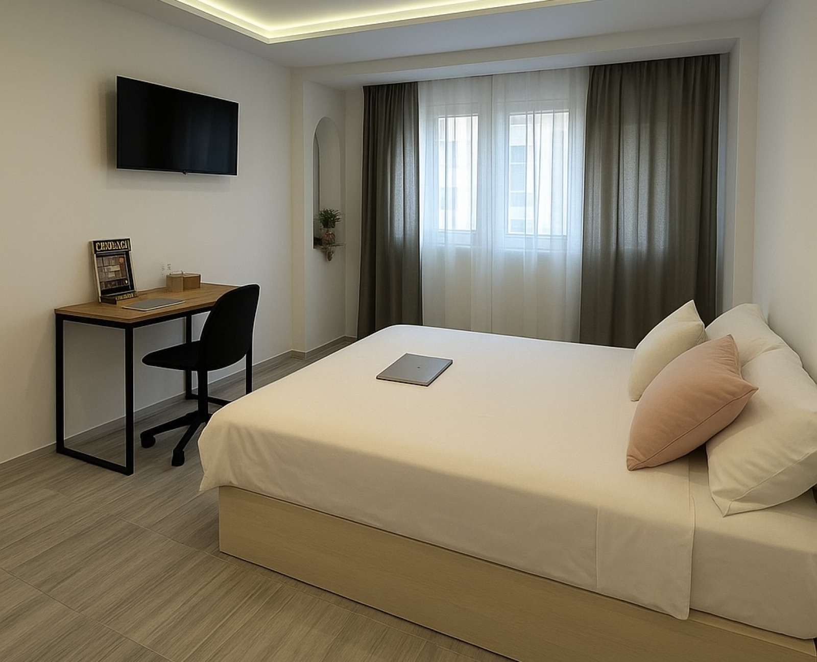 Bedroom of Flat to share in  Madrid Capital  with Air Conditioner and Terrace