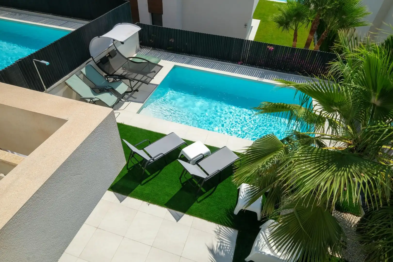 Piscina de Casa o chalet de alquiler en Finestrat con Aire acondicionado, Calefacción y Jardín privado