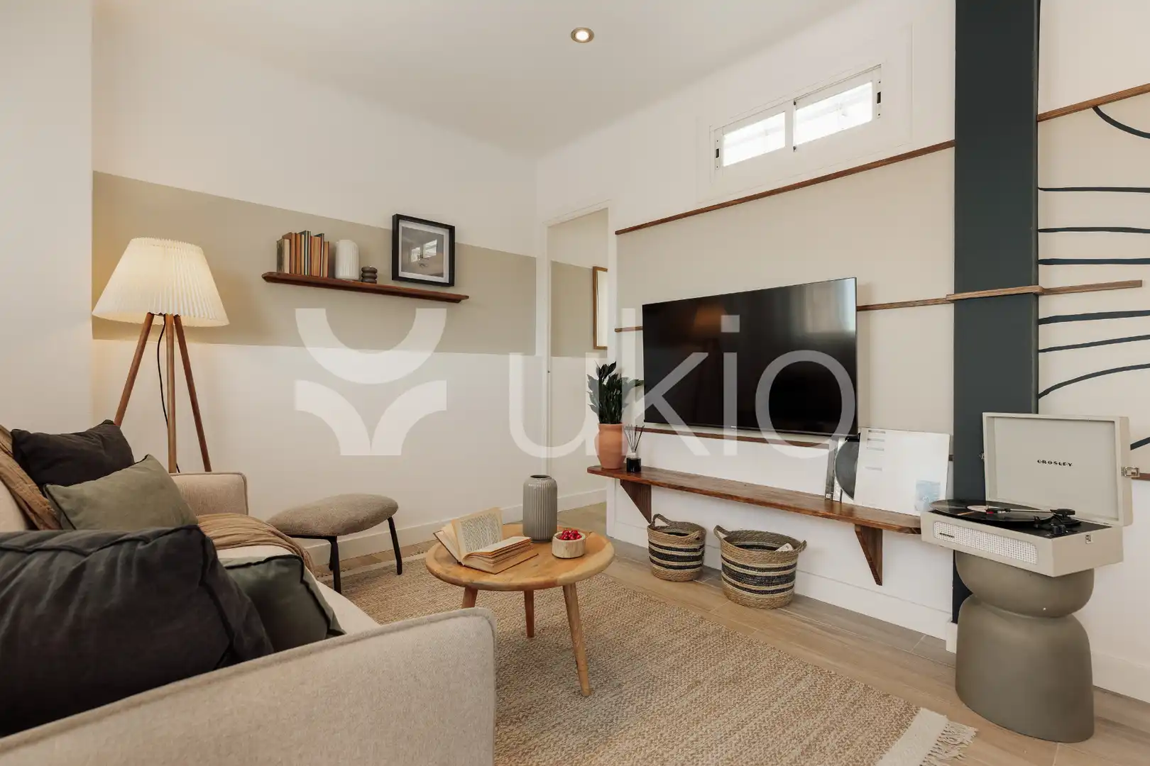 Sala de estar de Apartamento de alquiler en Barcelona con Aire acondicionado, Calefacción y Terraza