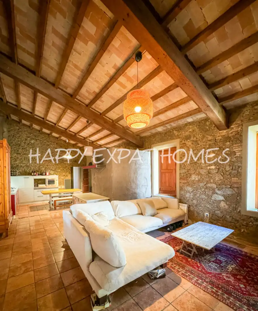 Sala d'estar de Finca rústica en venda en Sant Pere de Ribes amb Calefacció, Jardí privat i Terrassa