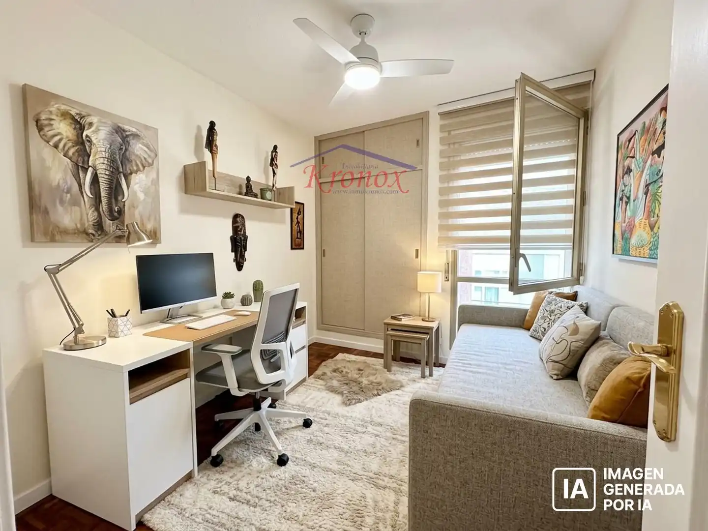 Bedroom of Flat for sale in Madrid  with Heating, Terrace and Furnished