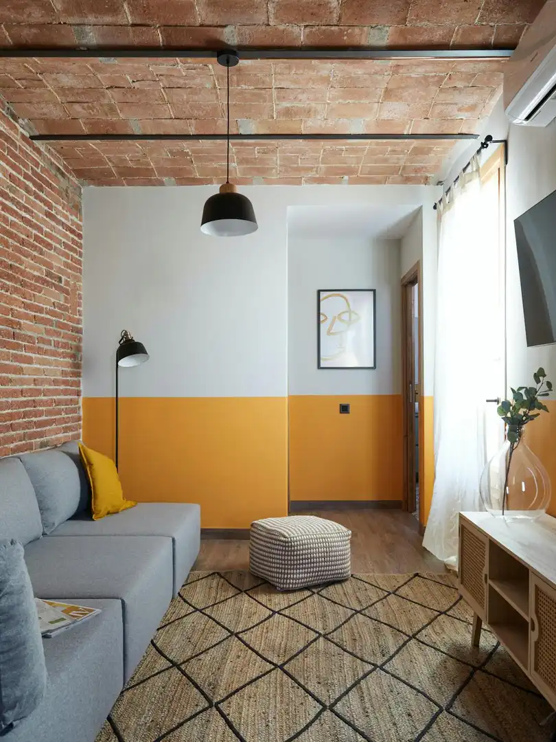 Sala de estar de Piso de alquiler en Barcelona con Aire acondicionado, Calefacción y Amueblado