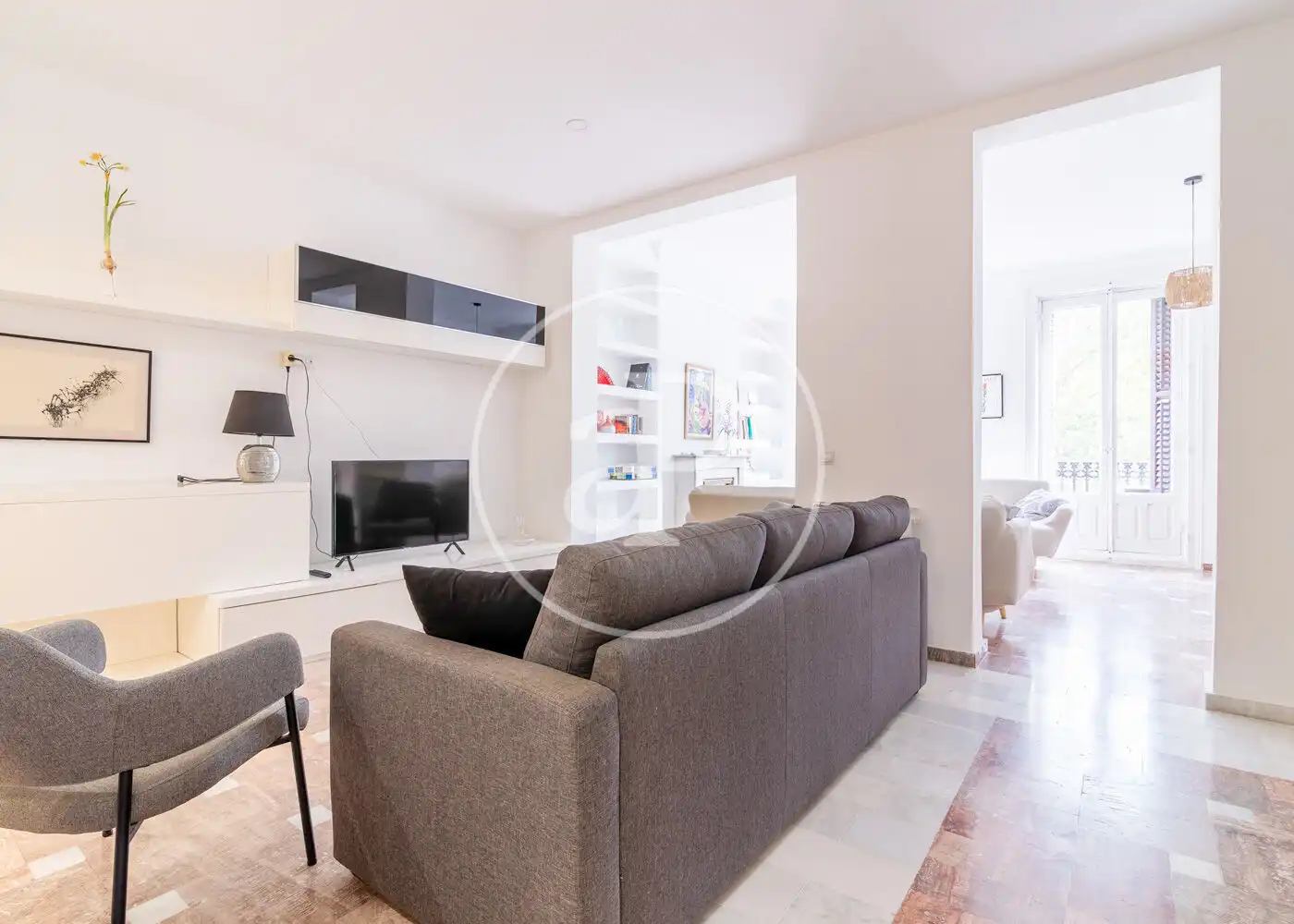 Wohnzimmer von Wohnung zur Miete in Madrid mit Klimaanlage, Heizung und Möbliert