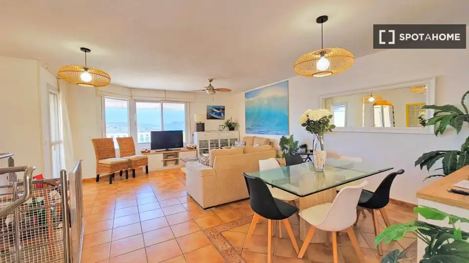 Living room of Apartments for share in La Manga del Mar Menor  with Air Conditioner, Terrace and Furnished