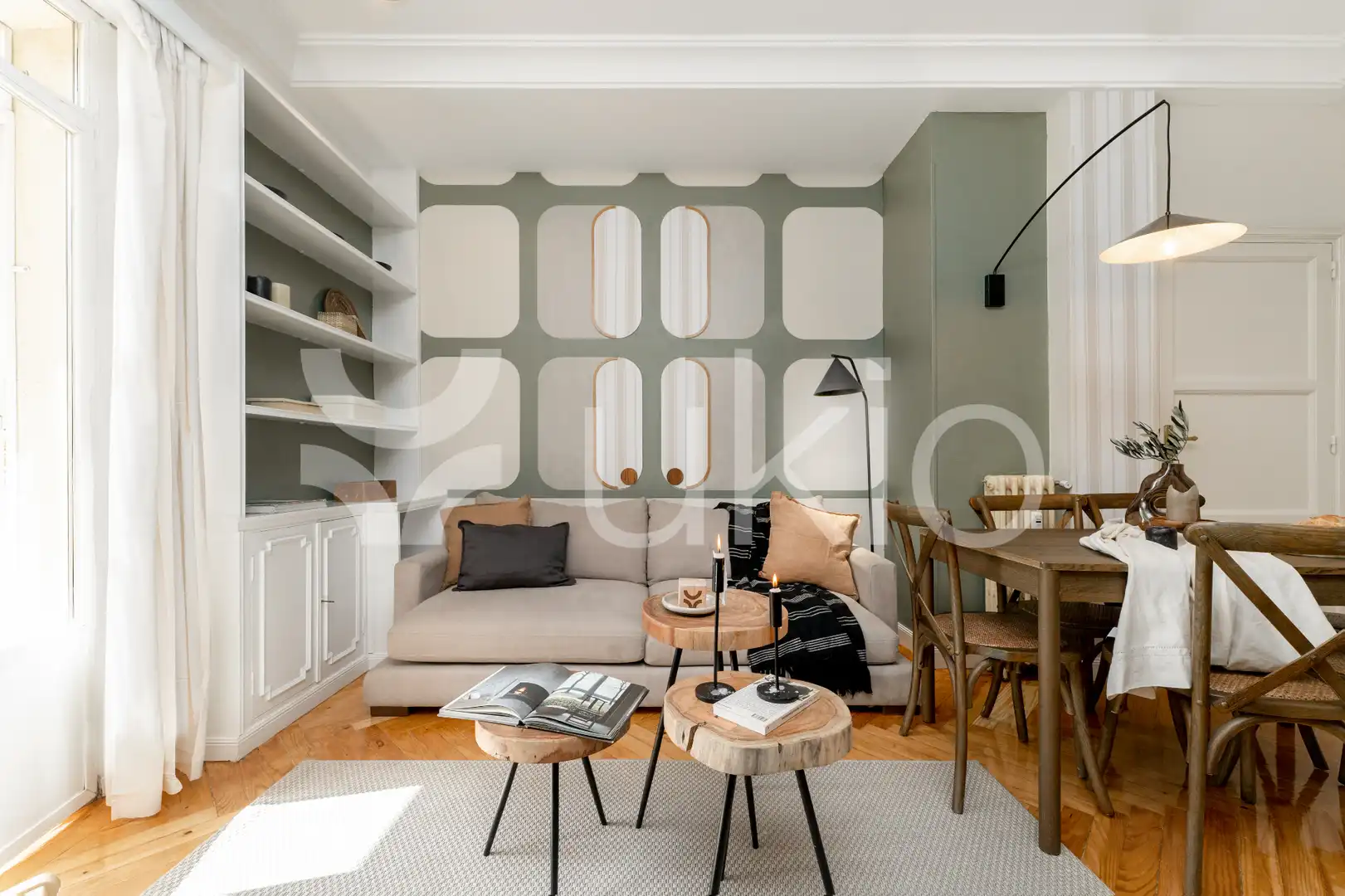 Sala d'estar de Apartament de lloguer en Madrid amb Aire condicionat, Calefacció i Moblat