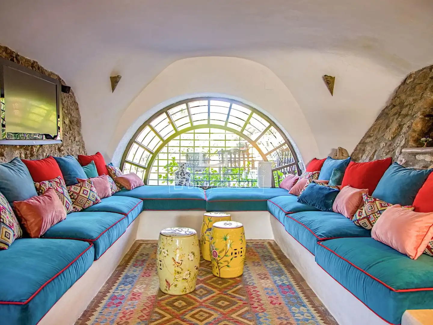 Sala de estar de Finca rústica en venta en Canyelles con Aire acondicionado, Calefacción y Jardín privado