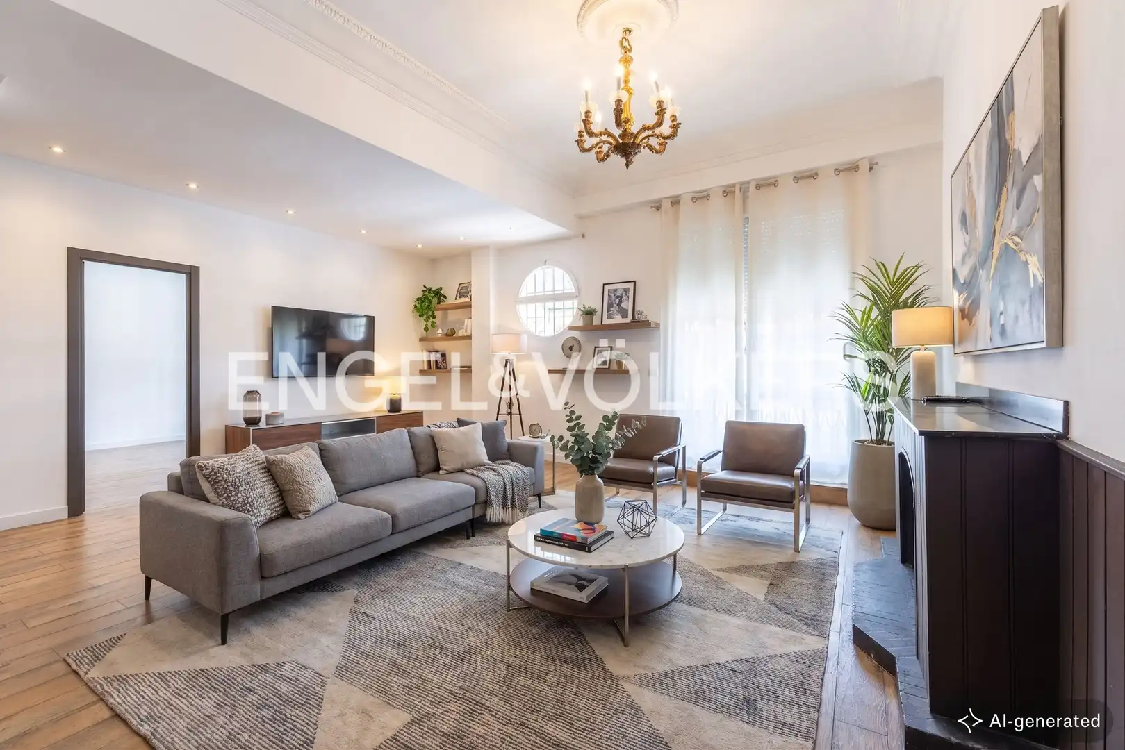 Living room of Flat for rent in Valencia  with Air Conditioner, Heating and Terrace