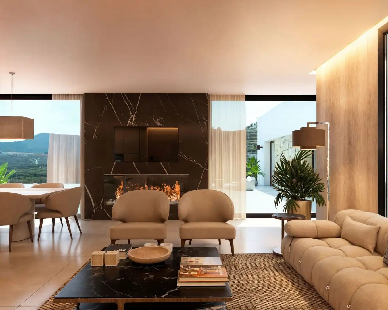 Sala d'estar de Casa o xalet en venda en Benitachell / El Poble Nou de Benitatxell amb Aire condicionat, Calefacció i Terrassa