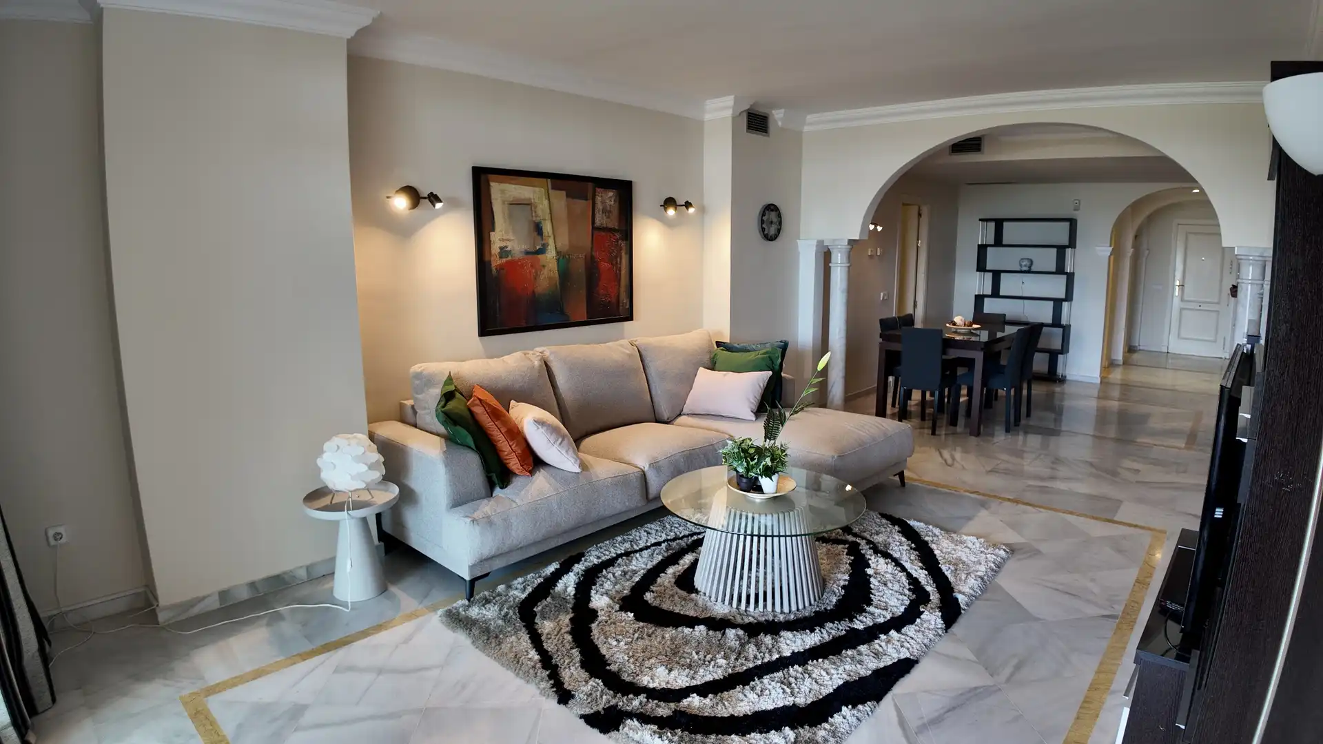 Living room of Flat for rent in Marbella  with Air Conditioner, Heating and Private garden
