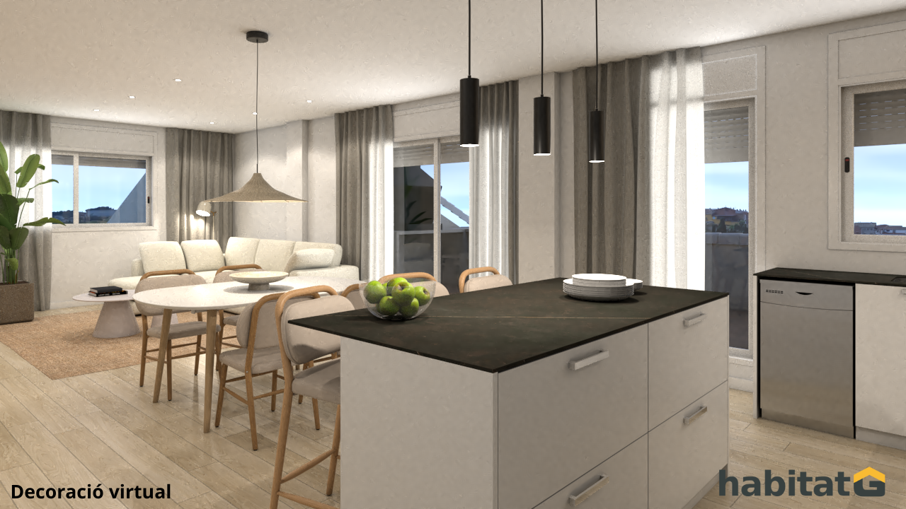 Cuina de Àtic en venda en Bellpuig amb Calefacció, Terrassa i Traster