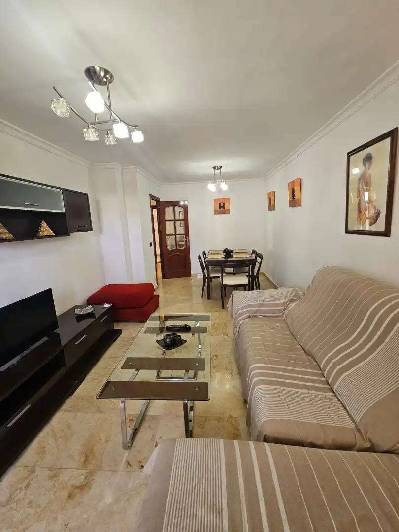 Sala de estar de Piso de alquiler en Benalmádena con Terraza, Amueblado y Horno