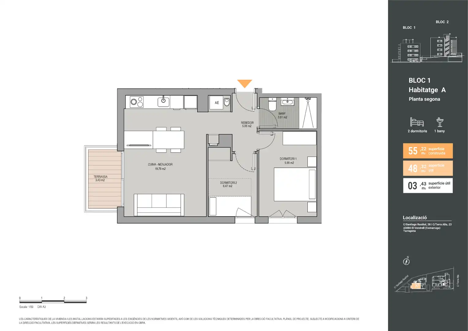 Appartement neuf avec terrasse à vendre à Carrer Santiago Rusiñol 38, imagen 7