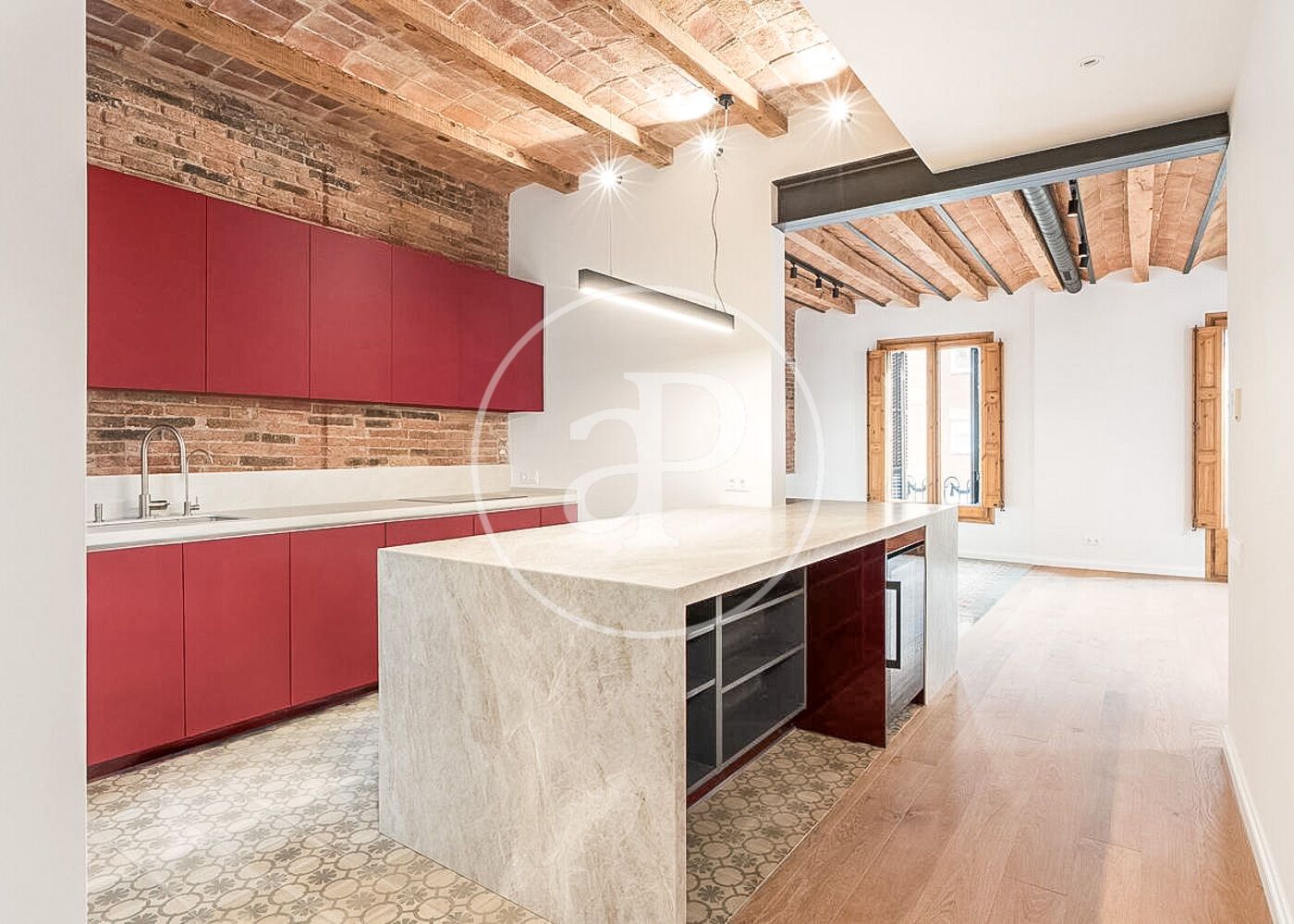 Kitchen of Flat for sale in  Barcelona Capital  with Air Conditioner, Heating and Terrace