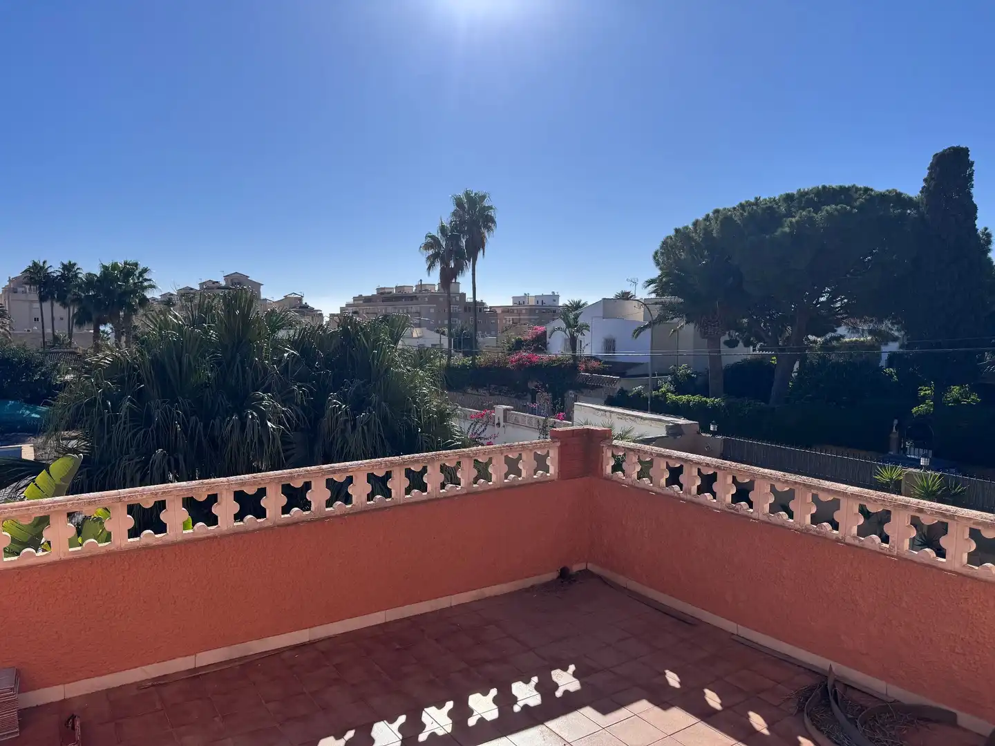 Garden of Houses for sale in Roquetas de Mar  with Air Conditioner, Storage room and Swimming Pool