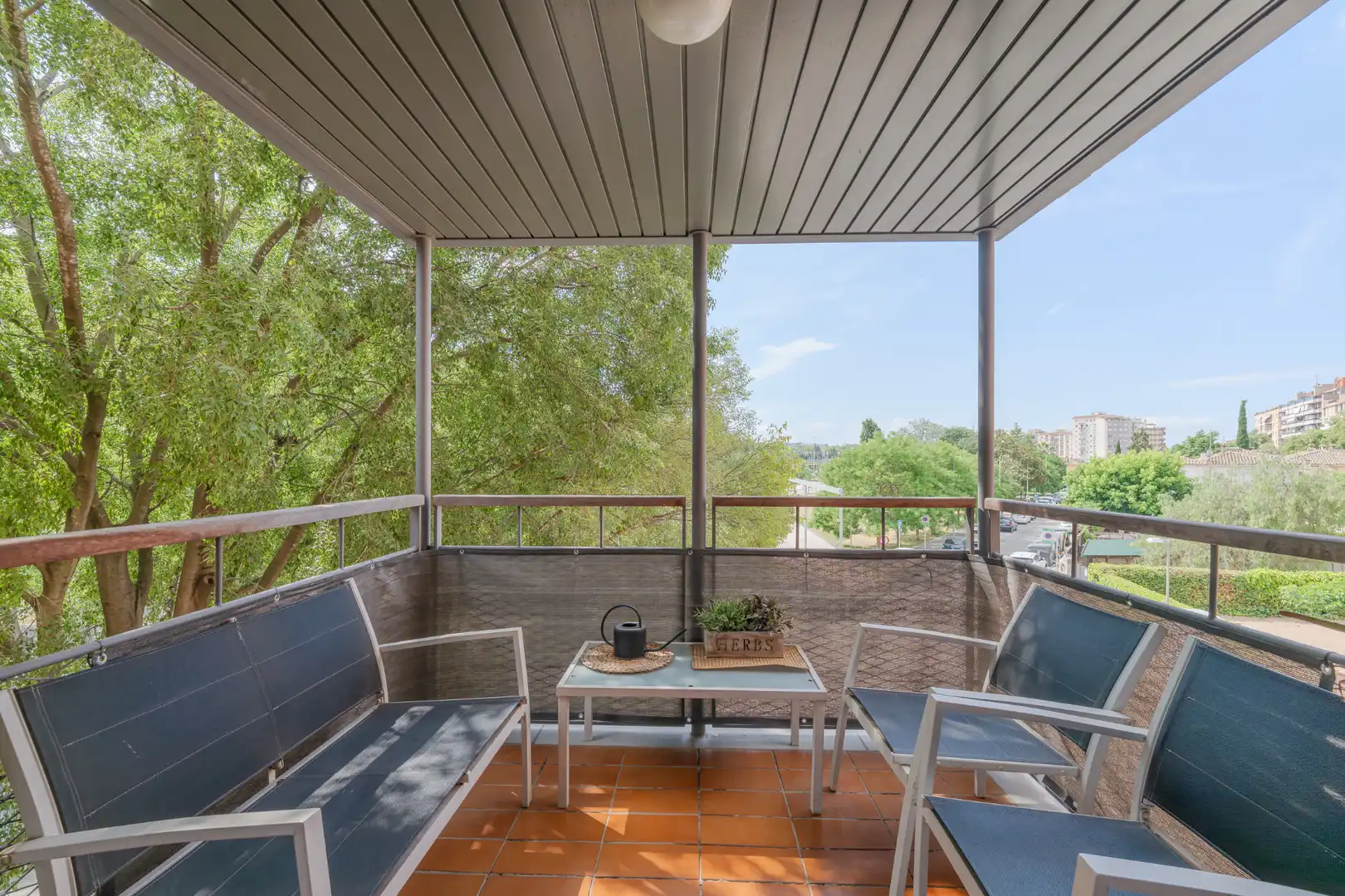 Terrasse von Wohnung zum Verkauf in Girona mit Klimaanlage, Heizung und Parkett
