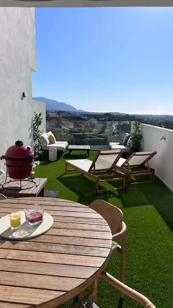 Terrasse von Wohnungen zum Verkauf in Mijas mit Klimaanlage, Terrasse und Schwimmbad