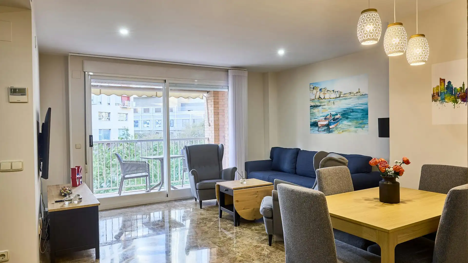 Sala d'estar de Pis de lloguer en  Valencia Capital amb Aire condicionat, Calefacció i Jardí privat