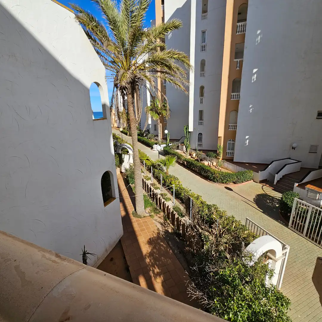 Vista exterior de Casa adosada en venda en La Manga del Mar Menor amb Jardí privat, Terrassa i Moblat
