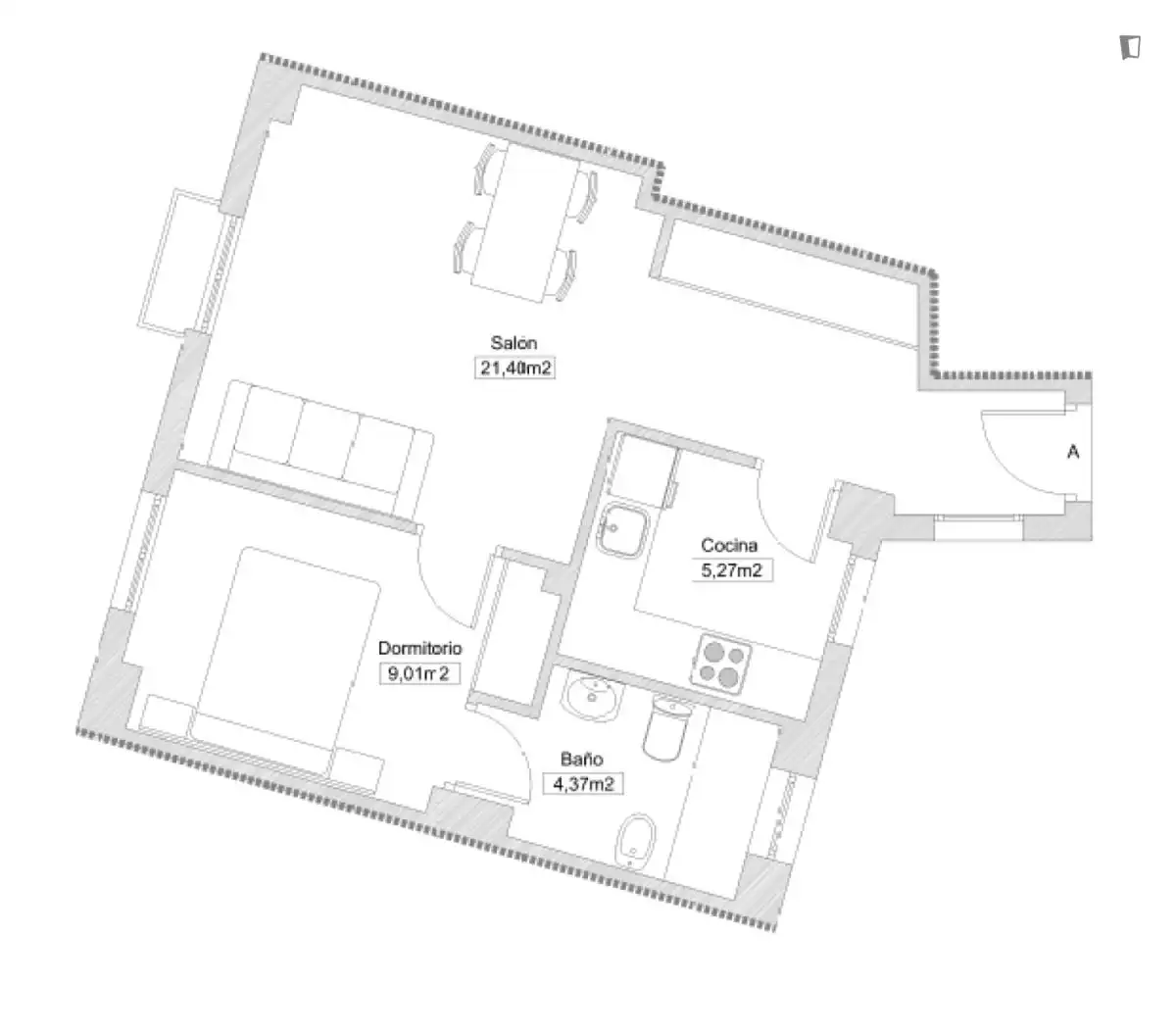 Apartamento de alquiler en Centro