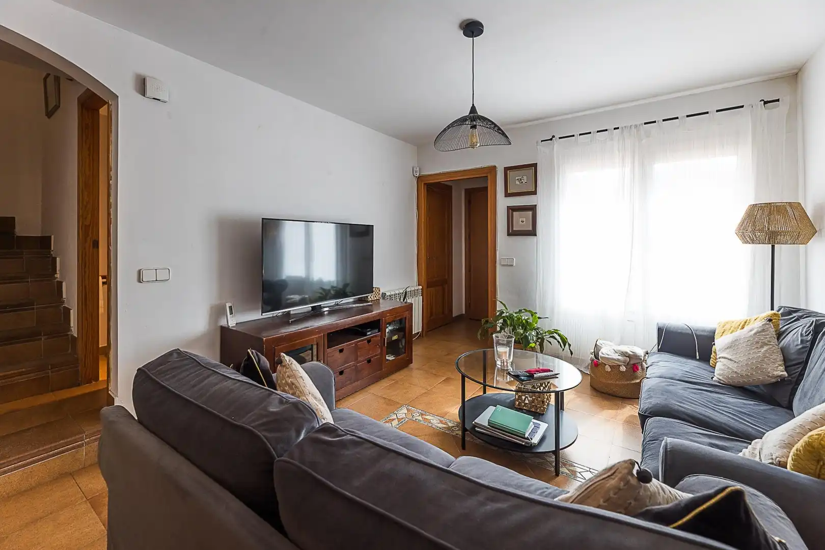 Sala d'estar de Casa adosada en venda en  Palma de Mallorca amb Calefacció, Parquet i Terrassa